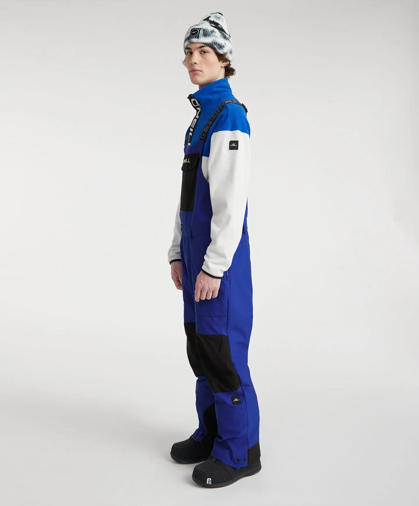 Men's Shred Bib Snow Pants - Surf The Web Blue