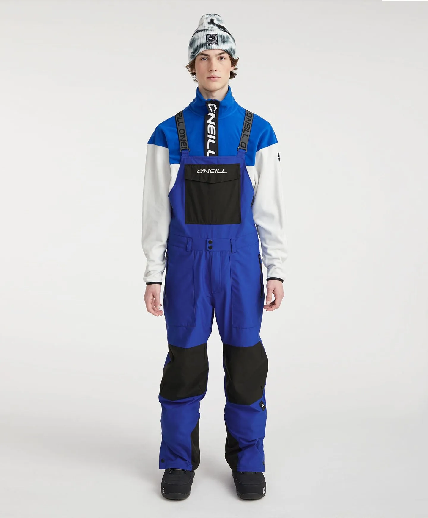 Men's Shred Bib Snow Pants - Surf The Web Blue