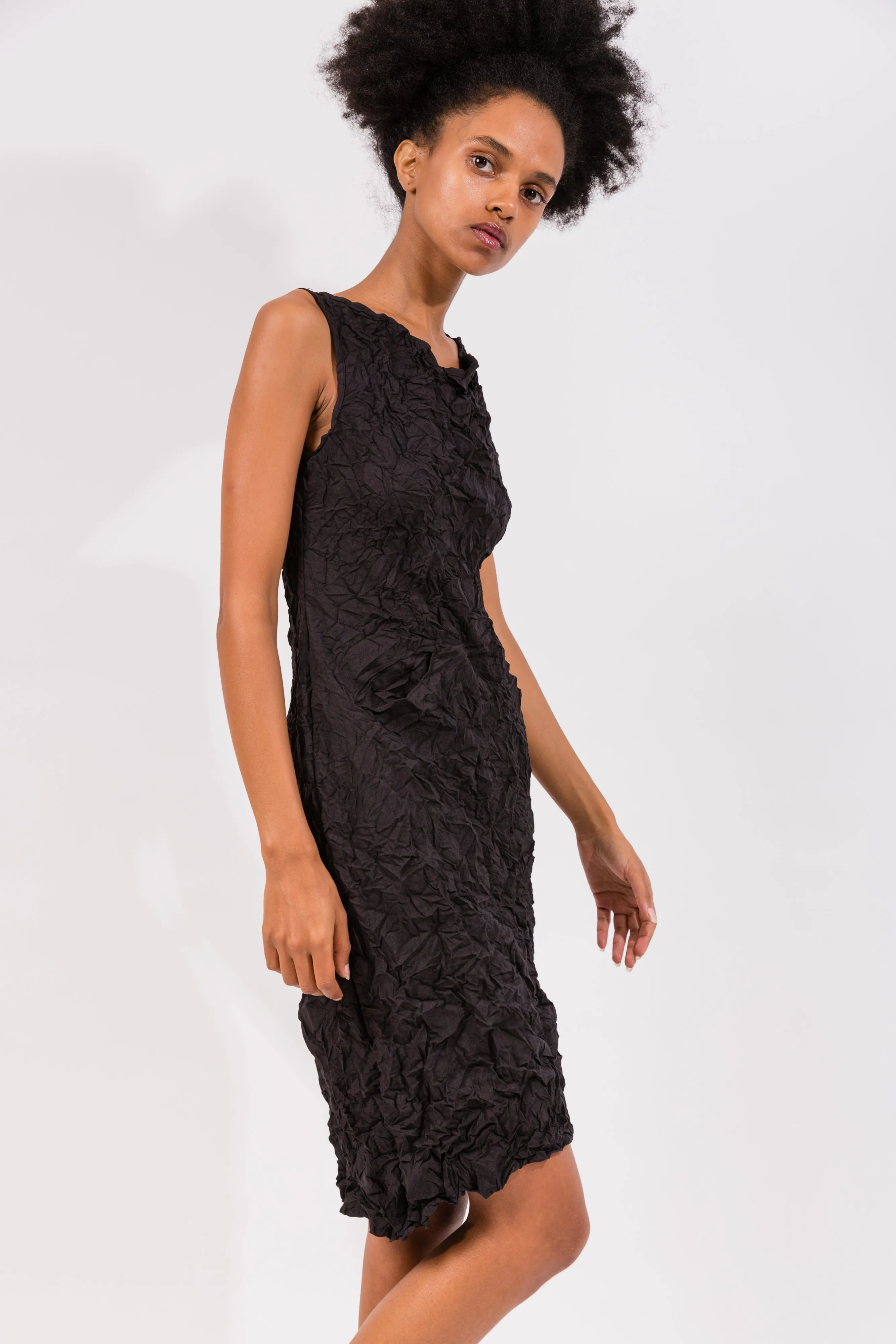 Moth Cowl Dress in Black