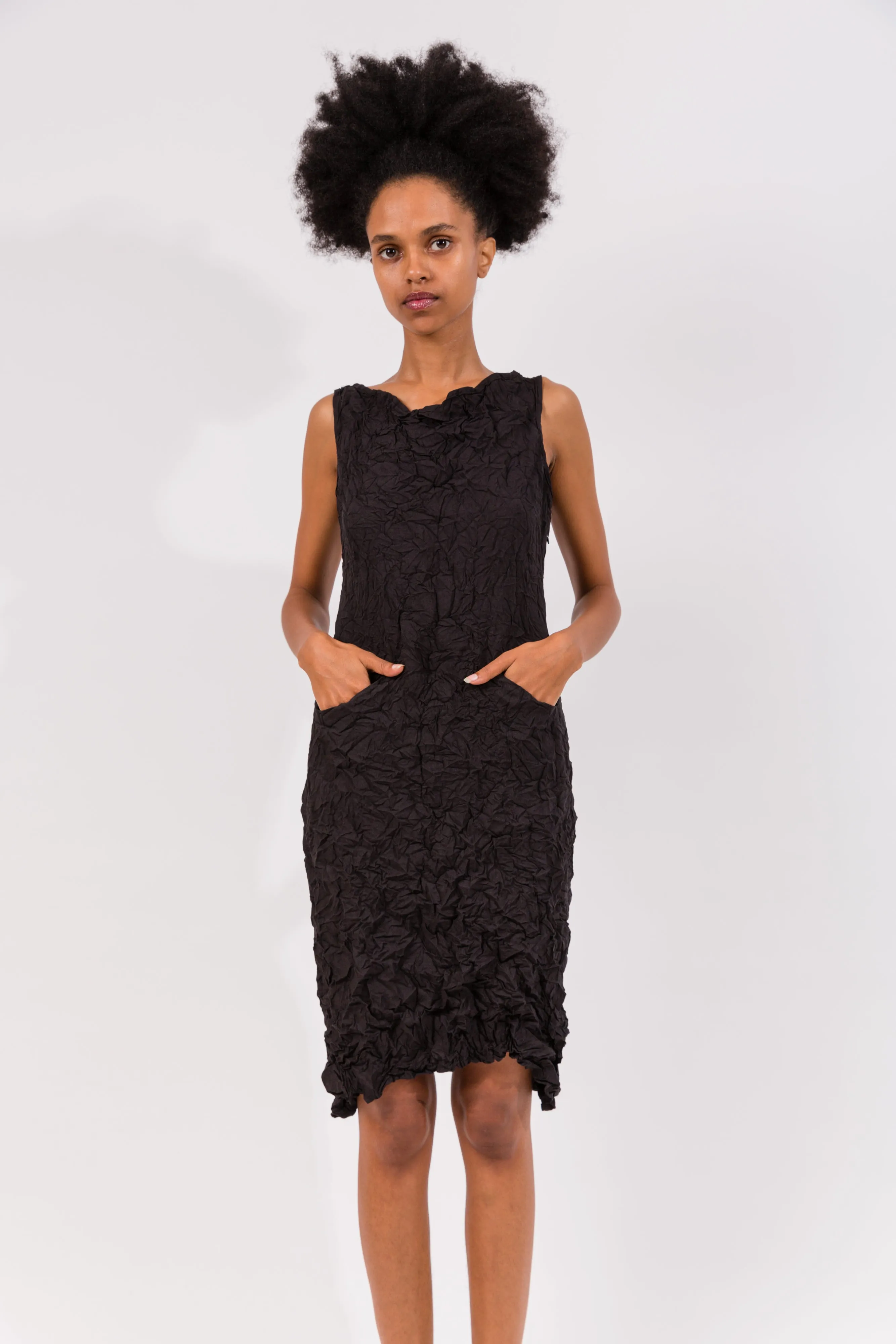 Moth Cowl Dress in Black