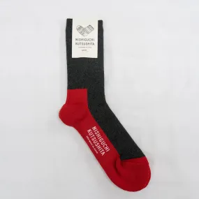 NISHIGUCHI KUTSUSHITA : wool pile trail socks - charcoal