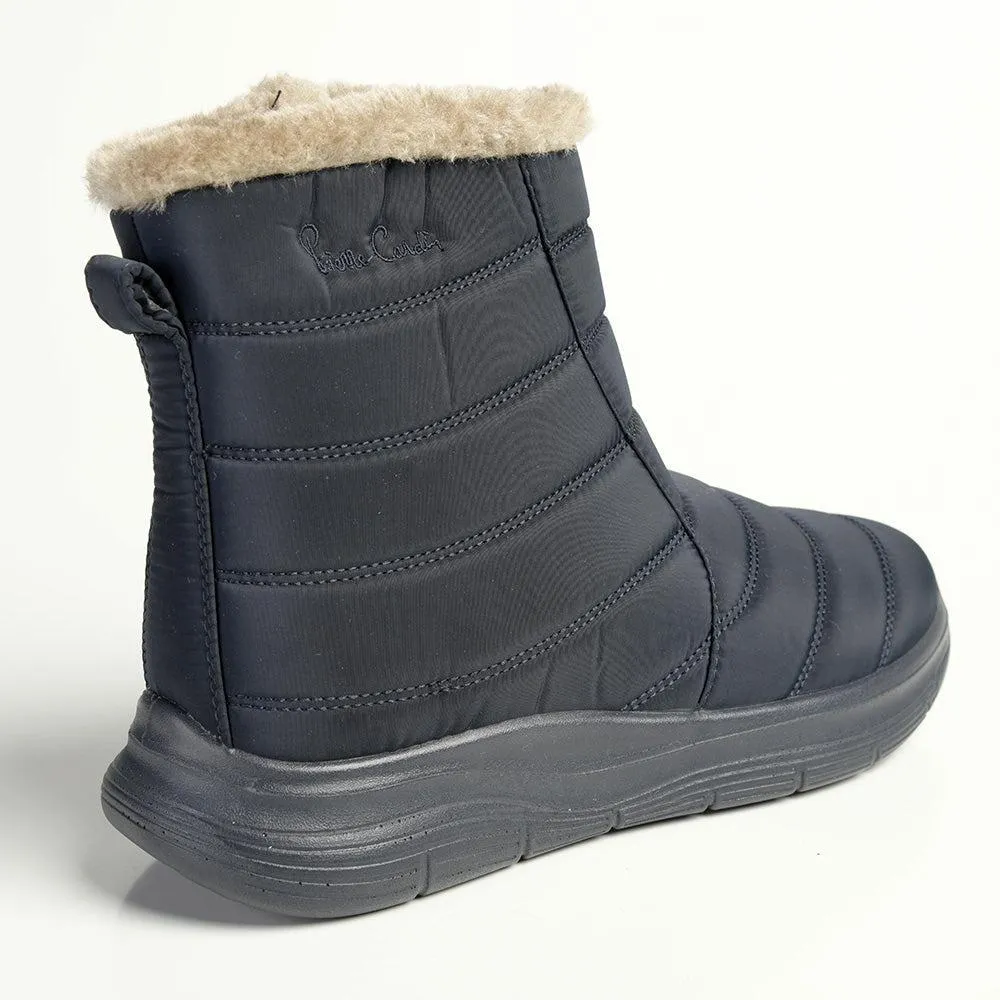 Pierre Cardin Eskimo Fur Collar Ankle Boot - Navy