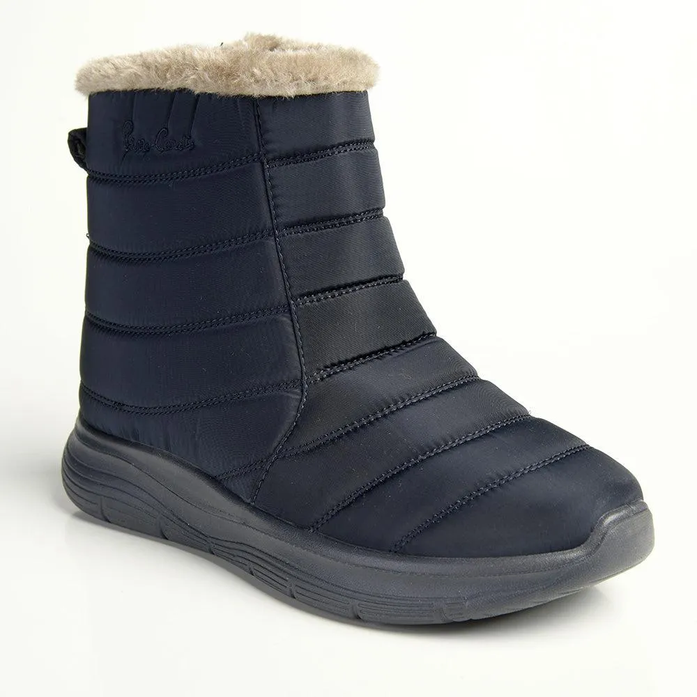 Pierre Cardin Eskimo Fur Collar Ankle Boot - Navy