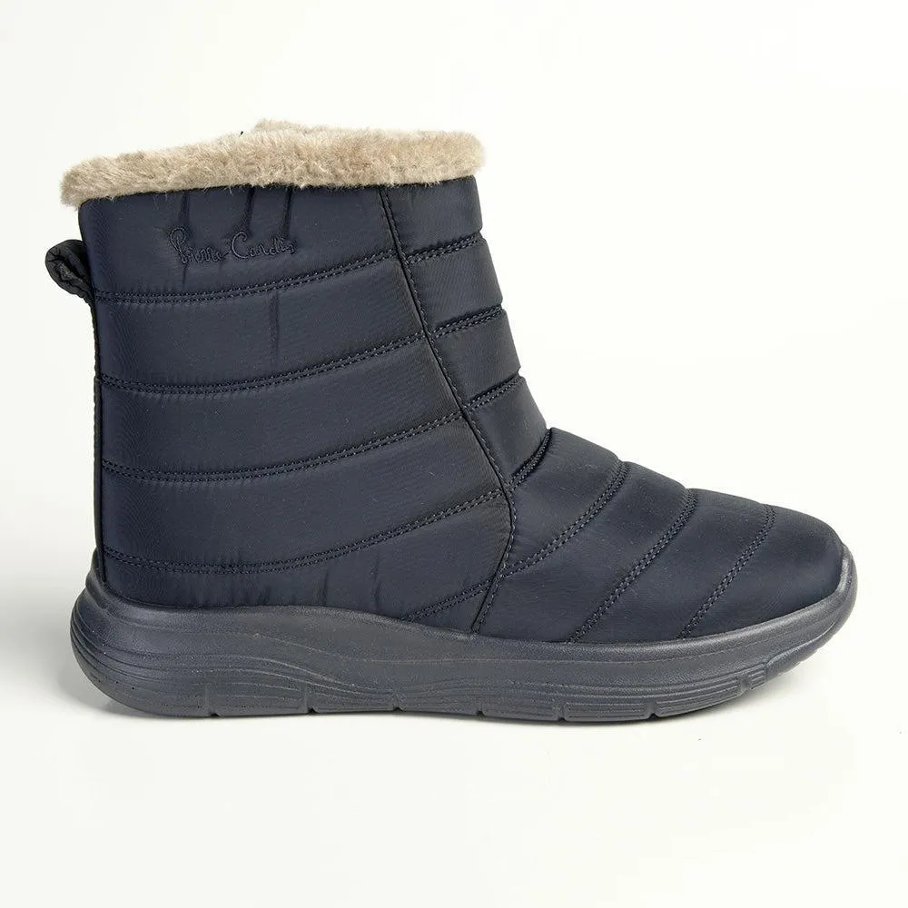 Pierre Cardin Eskimo Fur Collar Ankle Boot - Navy