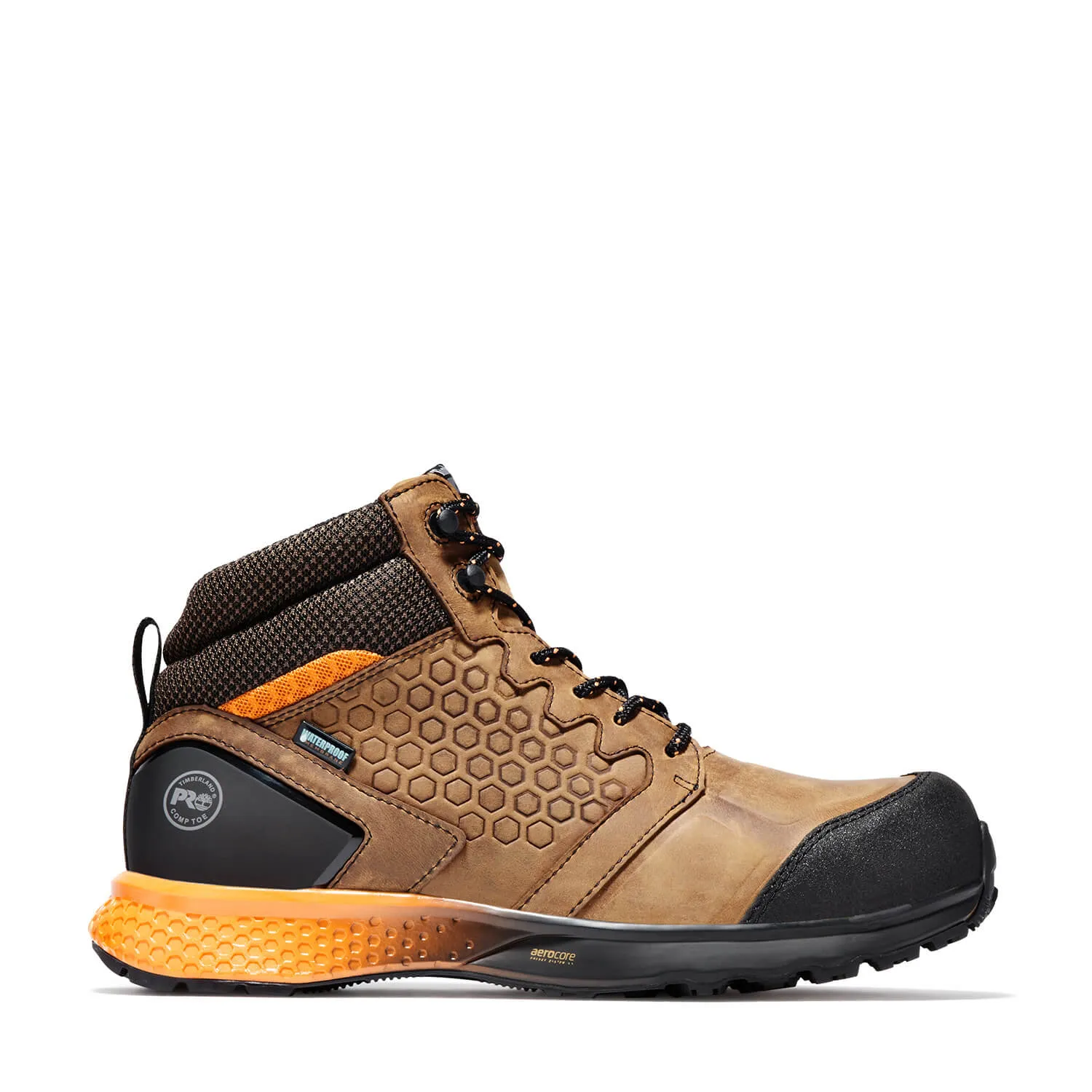 Reaxion Composite-Toe Waterproof Work Boot Brown/Orange