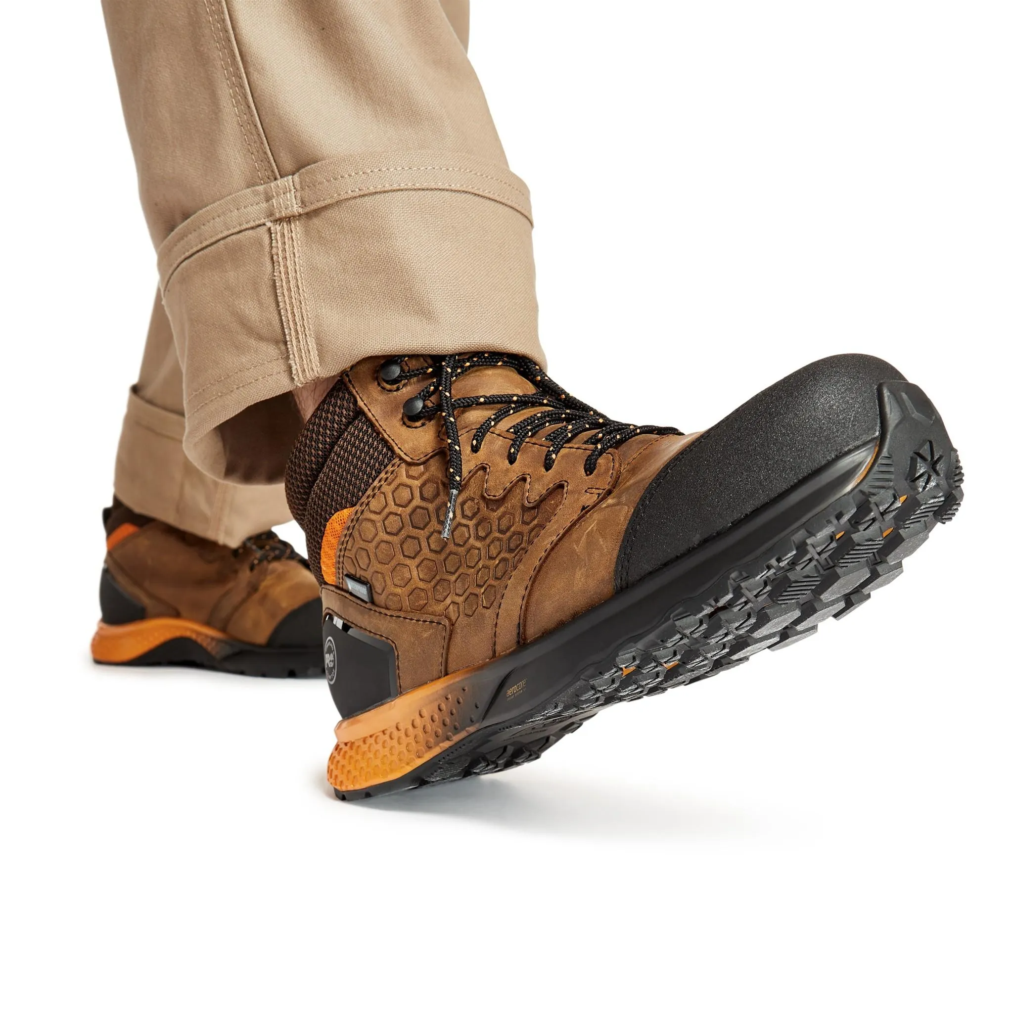 Reaxion Composite-Toe Waterproof Work Boot Brown/Orange