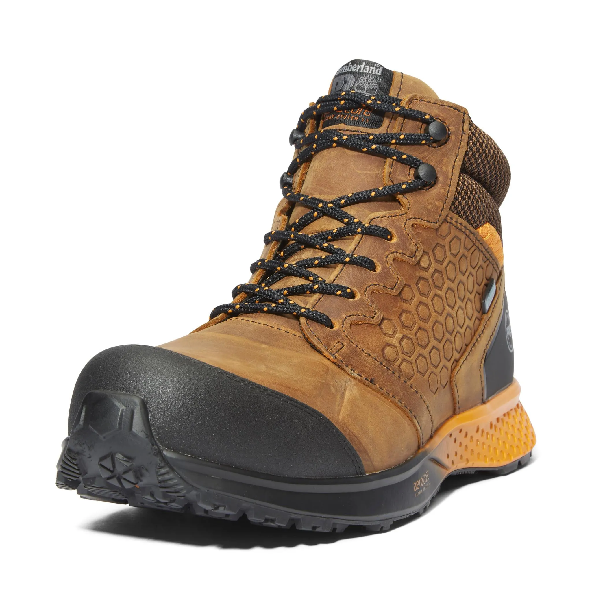 Reaxion Composite-Toe Waterproof Work Boot Brown/Orange