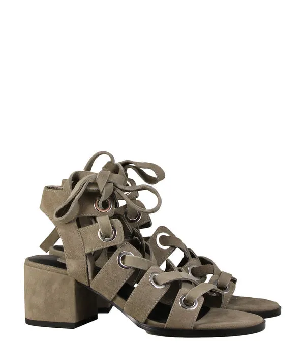 Senso Women's Jaelyn Suede Leather Sandal Heel - CLAY