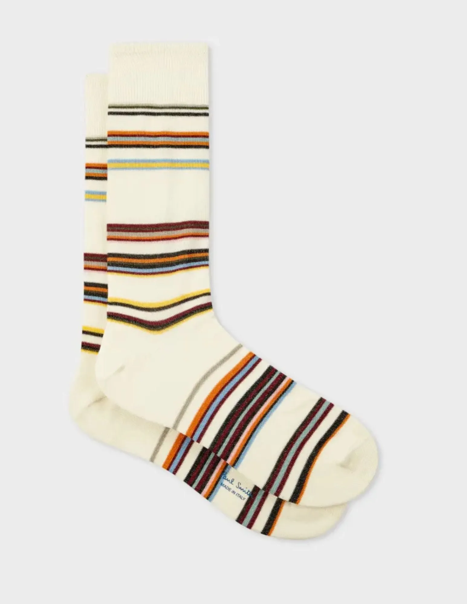 'Signature Stripe' Sock | Ecru Spaced