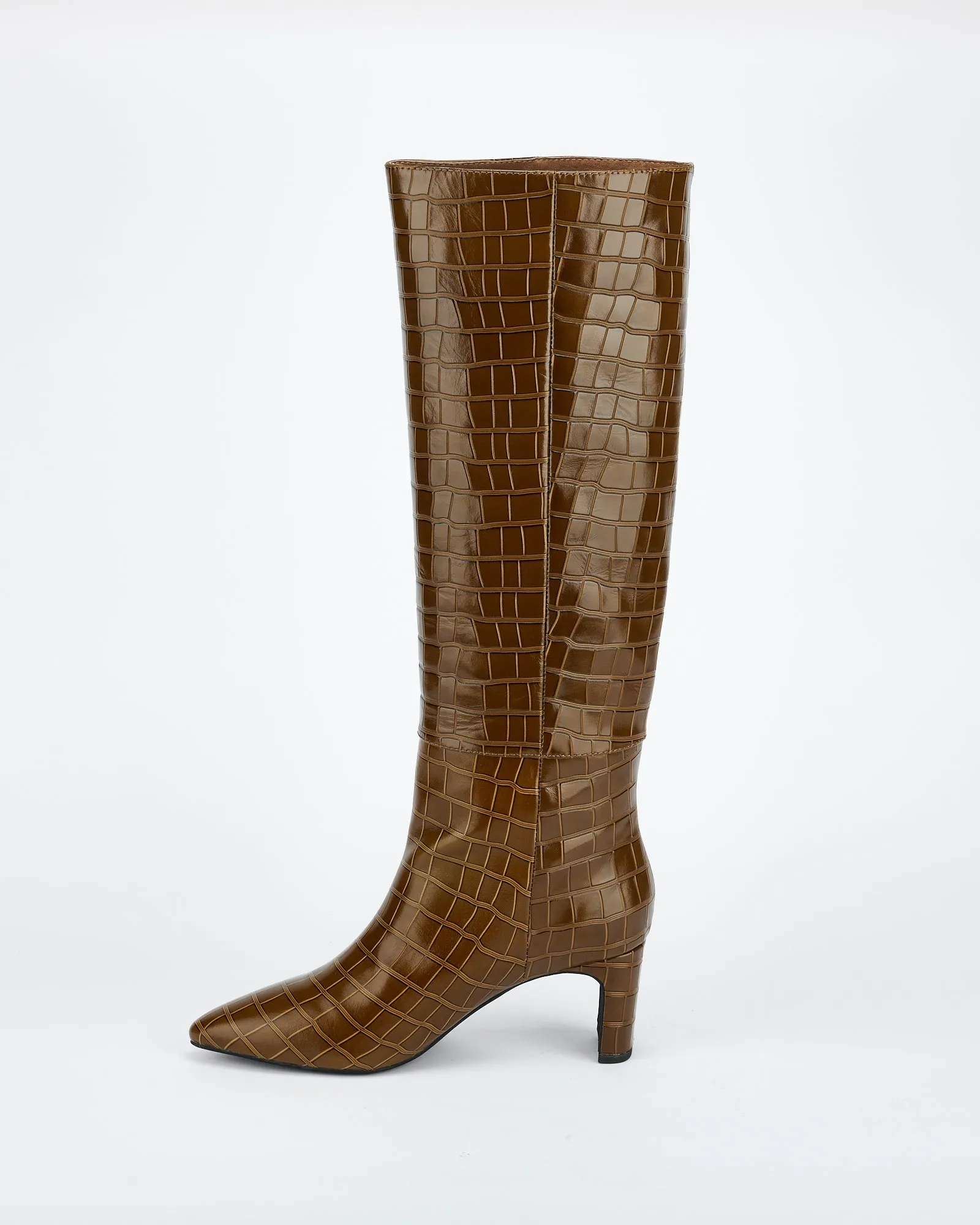 Sinna Knee High Boot Olive Croc