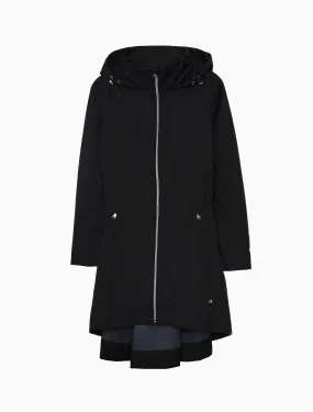 Solid Full Zip Hooded Rain Jacket